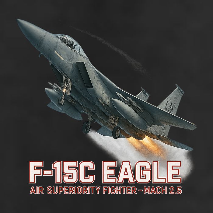 F-15C Eagle Poster – High-Speed Air Superiority Jet Design Garment-Dyed Fleece Hoodie