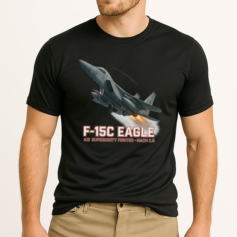 F-15C Eagle Poster – High-Speed Air Superiority Jet Design Performance Shirt
