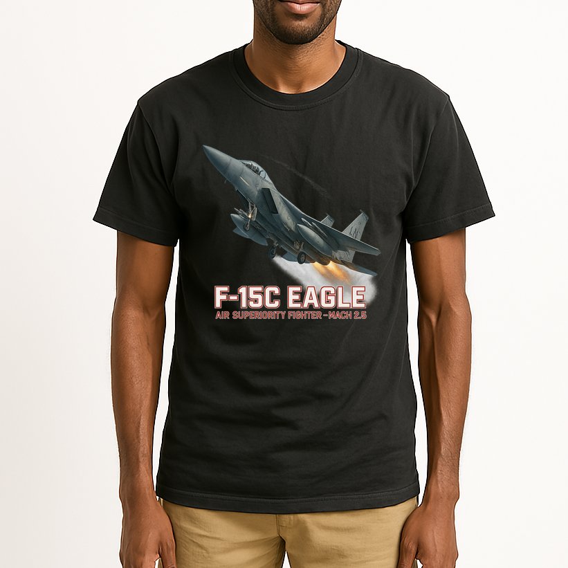 F-15C Eagle Poster – High-Speed Air Superiority Jet Design Tall T-Shirt
