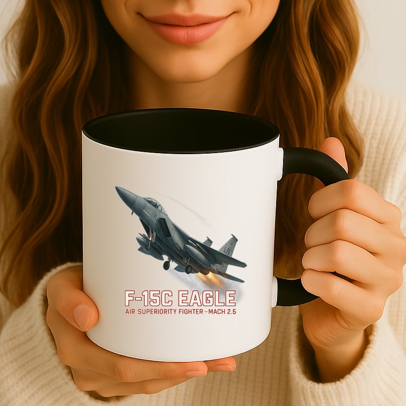 F-15C Eagle Poster – High-Speed Air Superiority Jet Design Mug