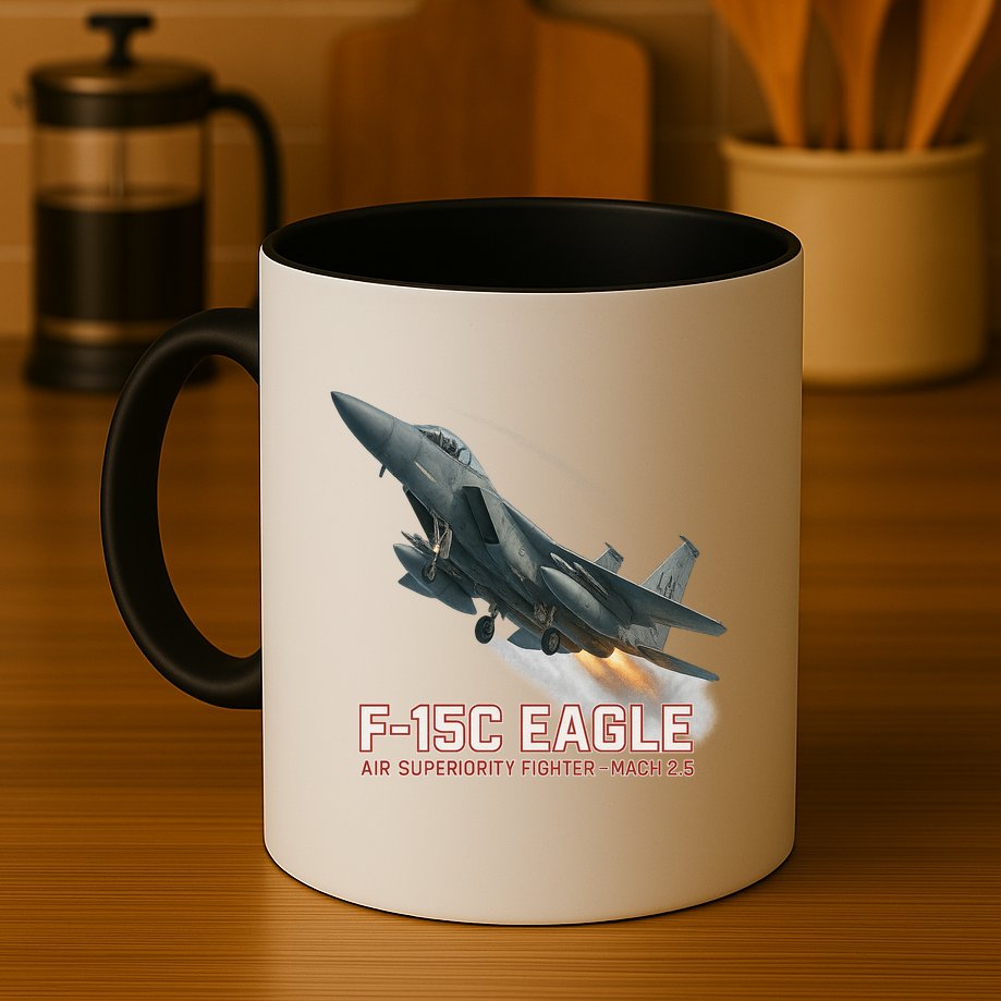 F-15C Eagle Poster – High-Speed Air Superiority Jet Design Mug