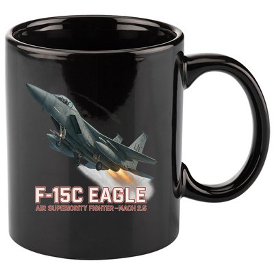 F-15C Eagle Poster – High-Speed Air Superiority Jet Design 11oz C Handle Ceramic Mug