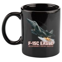 F-15C Eagle Poster – High-Speed Air Superiority Jet Design 11oz C Handle Ceramic Mug