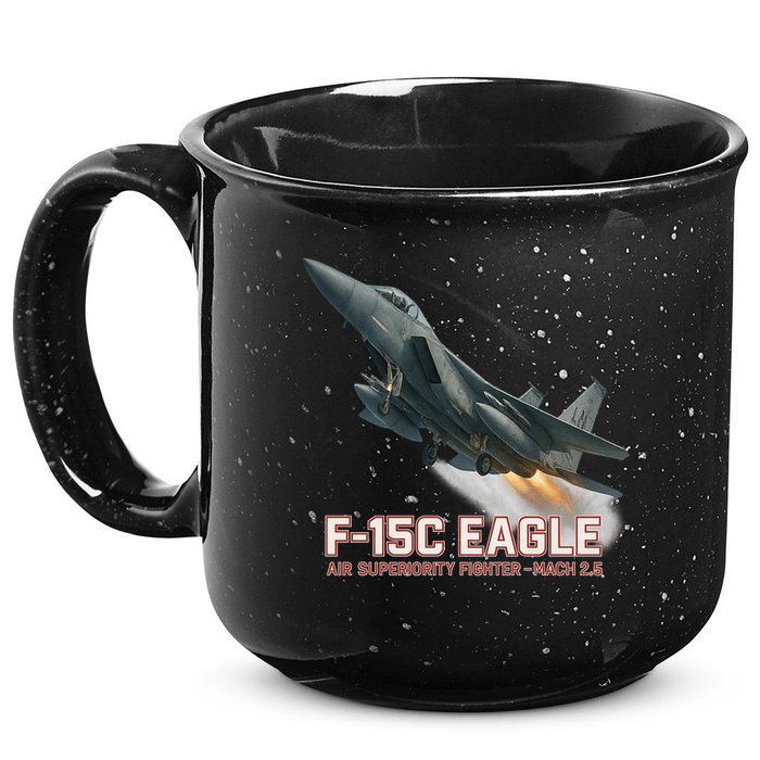 F-15C Eagle Poster – High-Speed Air Superiority Jet Design 15oz Campfire Ceramic Mug