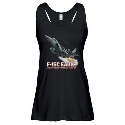F-15C Eagle Poster – High-Speed Air Superiority Jet Design Ladies Essential Flowy Tank