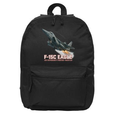 F-15C Eagle Poster – High-Speed Air Superiority Jet Design 16 in Basic Backpack