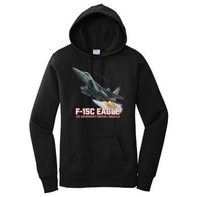 F-15C Eagle Poster – High-Speed Air Superiority Jet Design Women's Pullover Hoodie