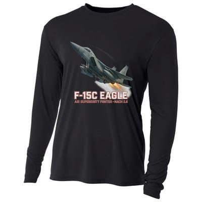 F-15C Eagle Poster – High-Speed Air Superiority Jet Design Cooling Performance Long Sleeve Crew