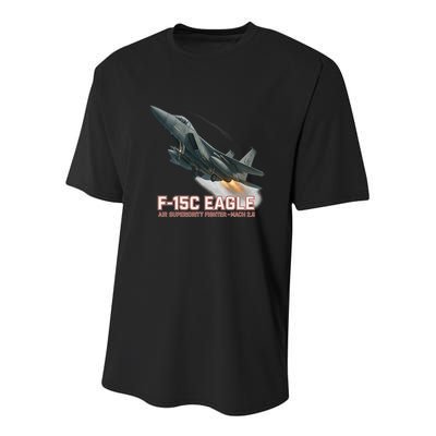 F-15C Eagle Poster – High-Speed Air Superiority Jet Design Youth Performance Sprint T-Shirt