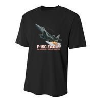 F-15C Eagle Poster – High-Speed Air Superiority Jet Design Youth Performance Sprint T-Shirt