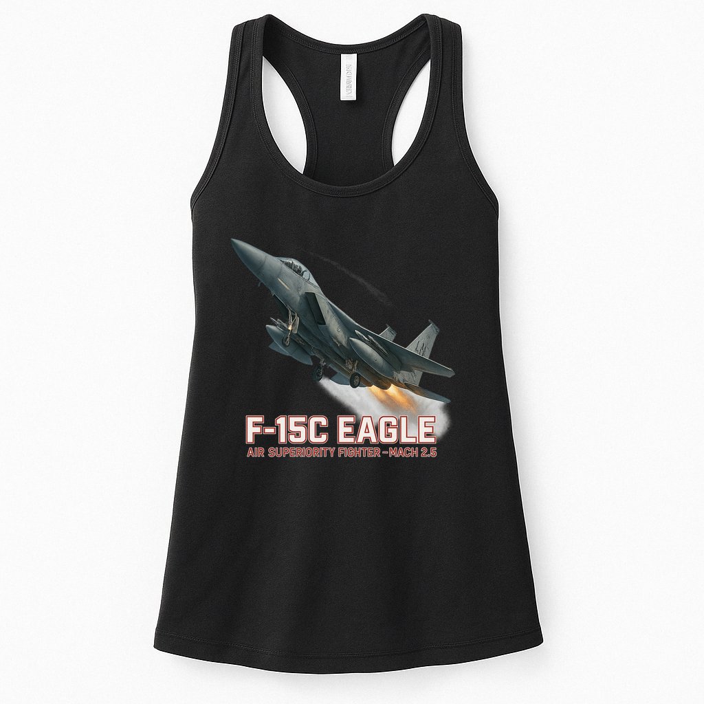 F-15C Eagle Poster – High-Speed Air Superiority Jet Design Womens Tank Top