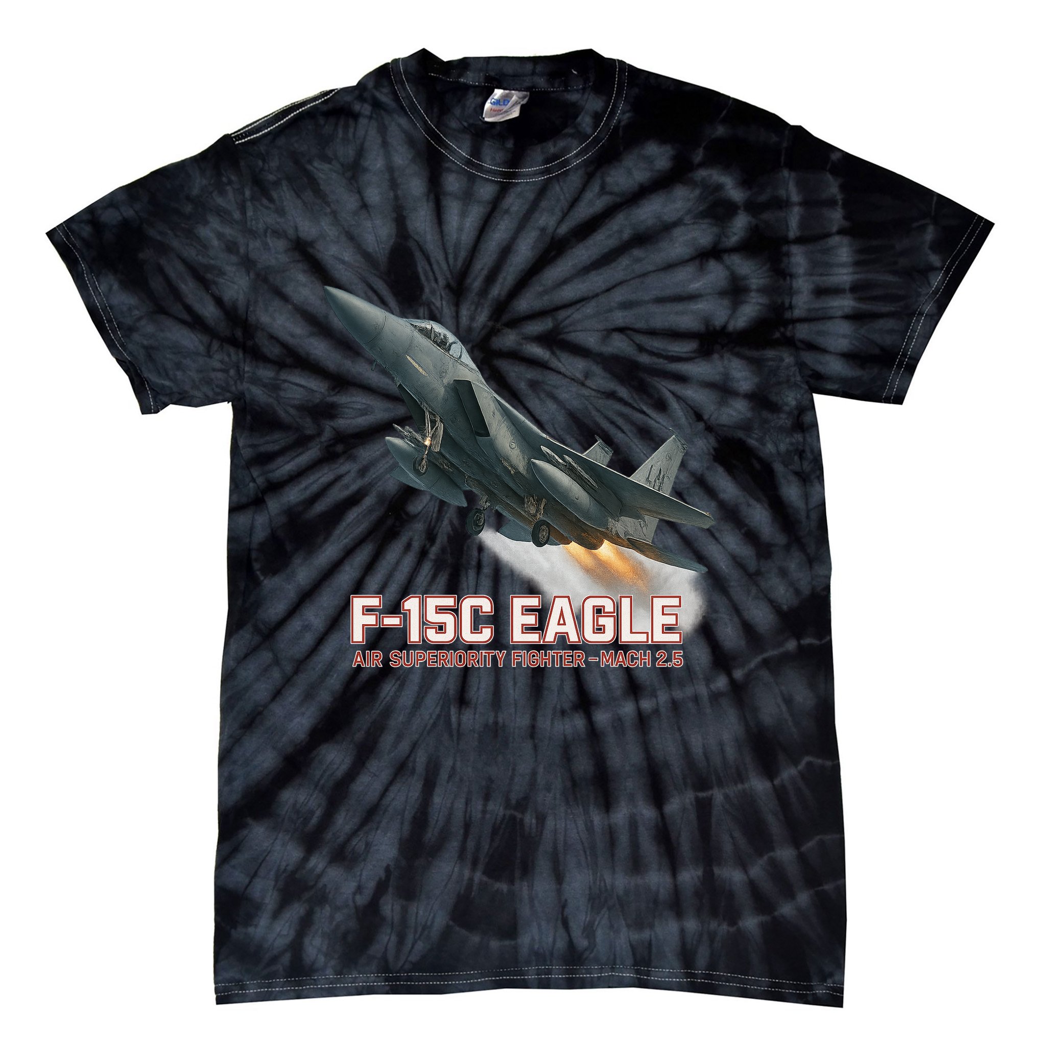 F-15C Eagle Poster – High-Speed Air Superiority Jet Design Tie-Dye T-Shirt
