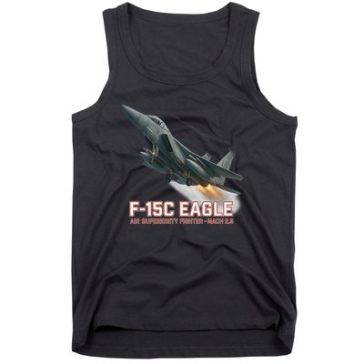 F-15C Eagle Poster – High-Speed Air Superiority Jet Design Tank Top