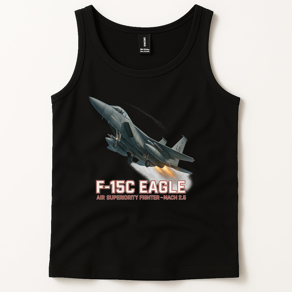 F-15C Eagle Poster – High-Speed Air Superiority Jet Design Tank Top