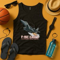 F-15C Eagle Poster – High-Speed Air Superiority Jet Design Tank Top