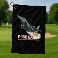 F-15C Eagle Poster – High-Speed Air Superiority Jet Design Golf Towel