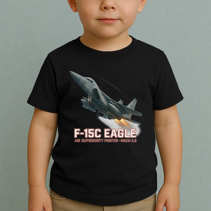 F-15C Eagle Poster – High-Speed Air Superiority Jet Design Toddler T-Shirt