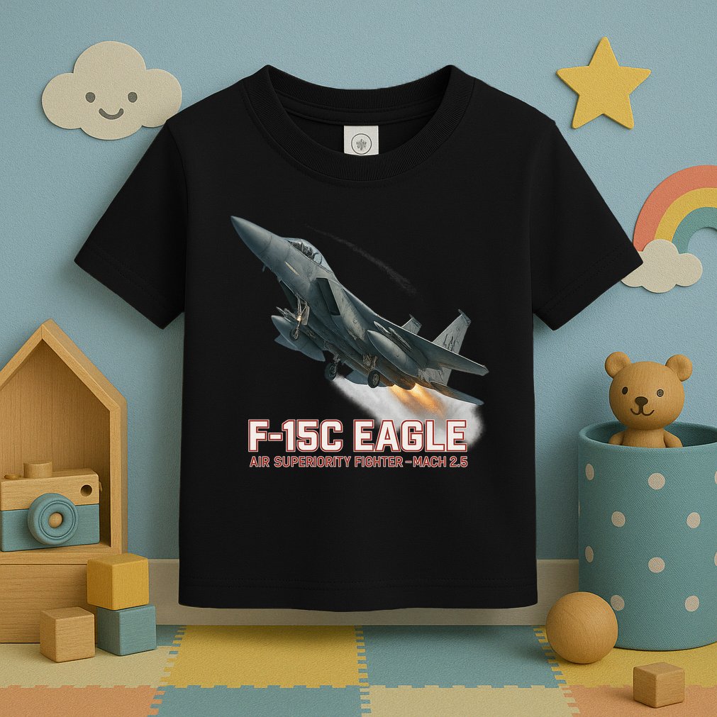 F-15C Eagle Poster – High-Speed Air Superiority Jet Design Toddler T-Shirt