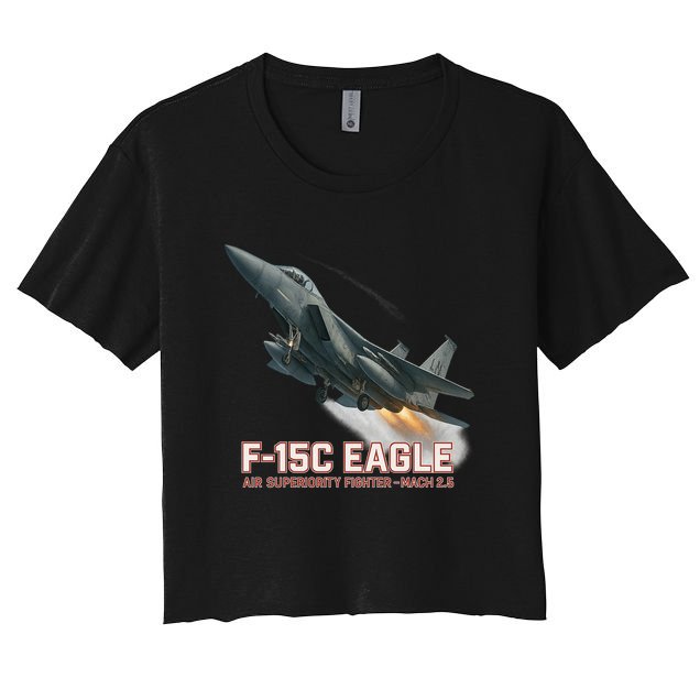 F-15C Eagle Poster – High-Speed Air Superiority Jet Design Crop Top