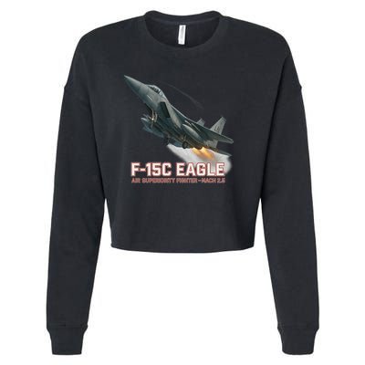 F-15C Eagle Poster – High-Speed Air Superiority Jet Design Cropped Pullover Crew