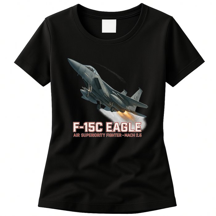 F-15C Eagle Poster – High-Speed Air Superiority Jet Design Womens T-Shirt