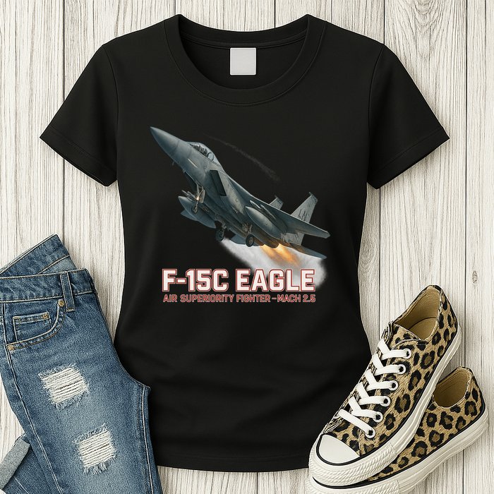 F-15C Eagle Poster – High-Speed Air Superiority Jet Design Womens T-Shirt