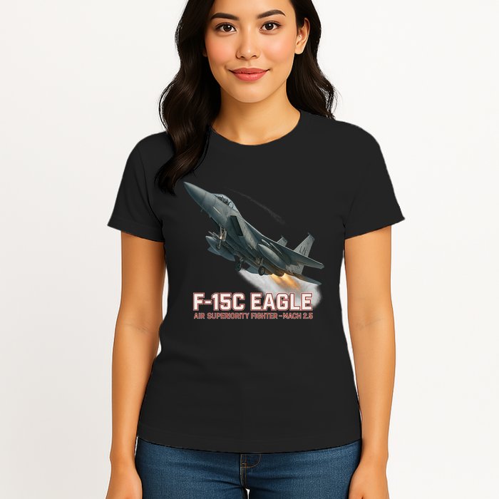 F-15C Eagle Poster – High-Speed Air Superiority Jet Design Womens T-Shirt