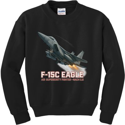 F-15C Eagle Poster – High-Speed Air Superiority Jet Design Kids Sweatshirt