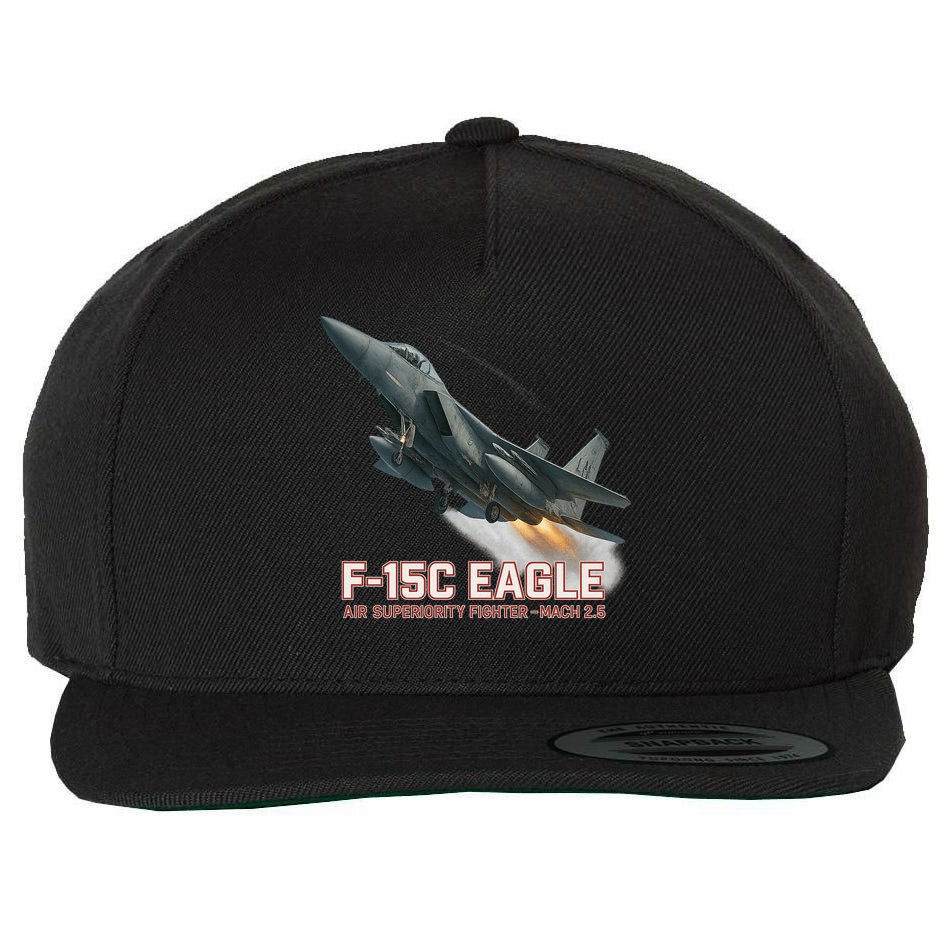 F-15C Eagle Poster – High-Speed Air Superiority Jet Design Wool Snapback Cap