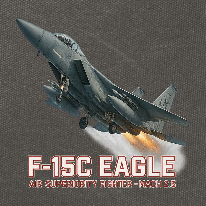 F-15C Eagle Poster – High-Speed Air Superiority Jet Design Cotton Canvas Backpack