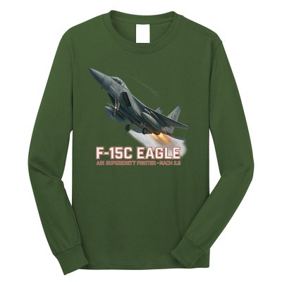 F-15C Eagle Poster – High-Speed Air Superiority Jet Design Long Sleeve Shirt