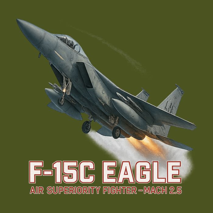 F-15C Eagle Poster – High-Speed Air Superiority Jet Design Long Sleeve Shirt
