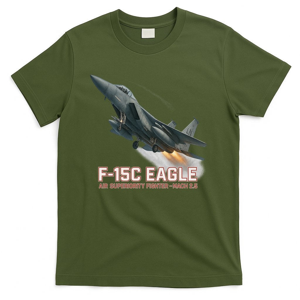 F-15C Eagle Poster – High-Speed Air Superiority Jet Design T-Shirt
