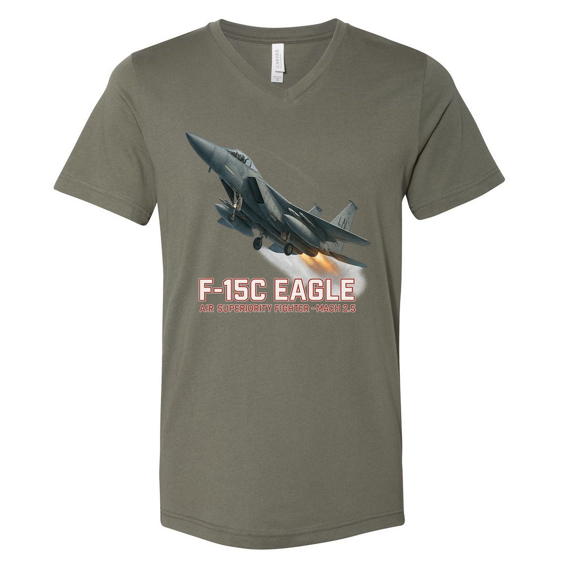 F-15C Eagle Poster – High-Speed Air Superiority Jet Design V-Neck T-Shirt