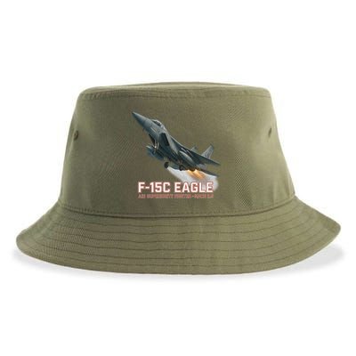 F-15C Eagle Poster – High-Speed Air Superiority Jet Design Sustainable Bucket Hat