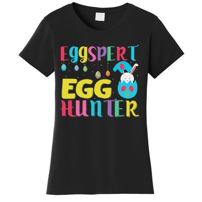 Funny Easter Pug Bunny Ear Eggs Basket Women's T-Shirt