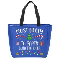 Festive Elf Party Christmas Tree Decoration Zip Tote Bag