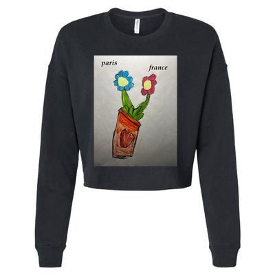 Fleurs En Pot Cropped Pullover Crew