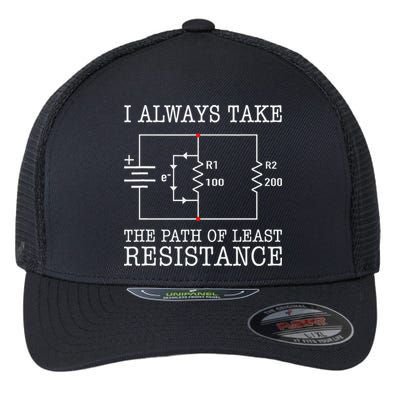 Funny Engineer Path Of Least Resistance Flexfit Unipanel Trucker Cap