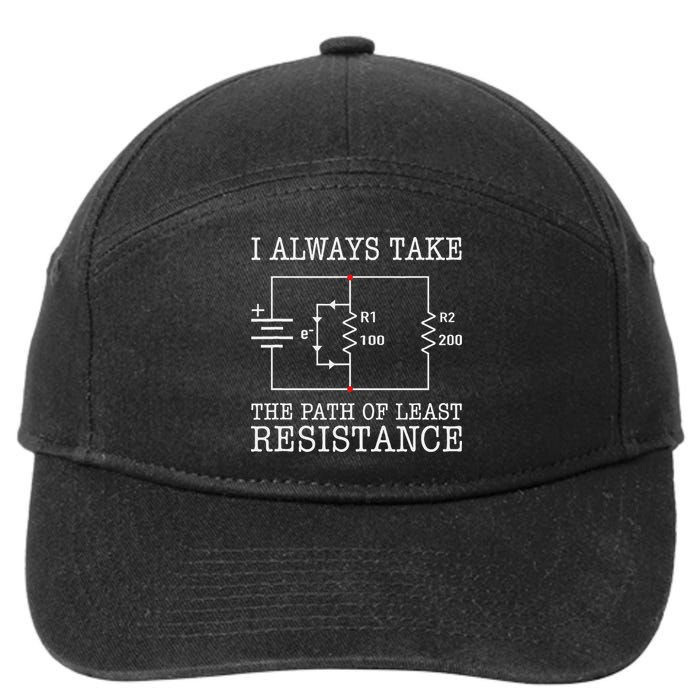 Funny Engineer Path Of Least Resistance 7-Panel Snapback Hat