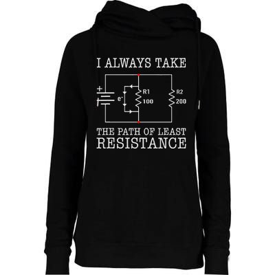 Funny Engineer Path Of Least Resistance Womens Funnel Neck Pullover Hood