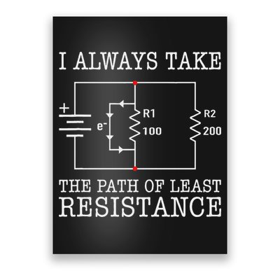 Funny Engineer Path Of Least Resistance Poster