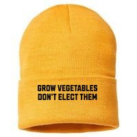 Funny Election Quote Grow Vegetables Do Not Elect Them Sustainable Knit Beanie