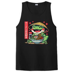 Frog Eating Ramen Kawaii Otaku Japanese Noodles PosiCharge Competitor Tank