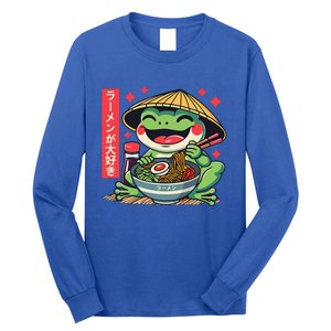 Frog Eating Ramen Kawaii Otaku Japanese Noodles Long Sleeve Shirt