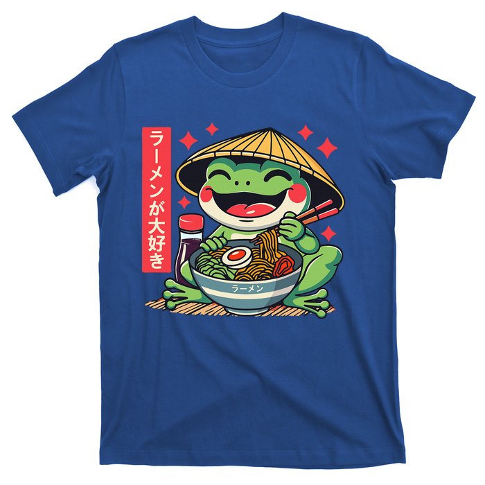 Frog Eating Ramen Kawaii Otaku Japanese Noodles T-Shirt