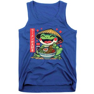 Frog Eating Ramen Kawaii Otaku Japanese Noodles Tank Top