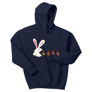 Funny Easter Rabbit Eating Chocolate Easter Bunnies Easter Kids Hoodie