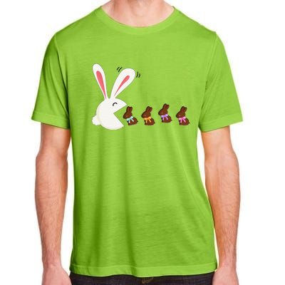 Funny Easter Rabbit Eating Chocolate Easter Bunnies Easter Adult ChromaSoft Performance T-Shirt