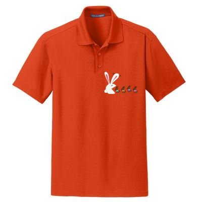 Funny Easter Rabbit Eating Chocolate Easter Bunnies Easter Dry Zone Grid Polo